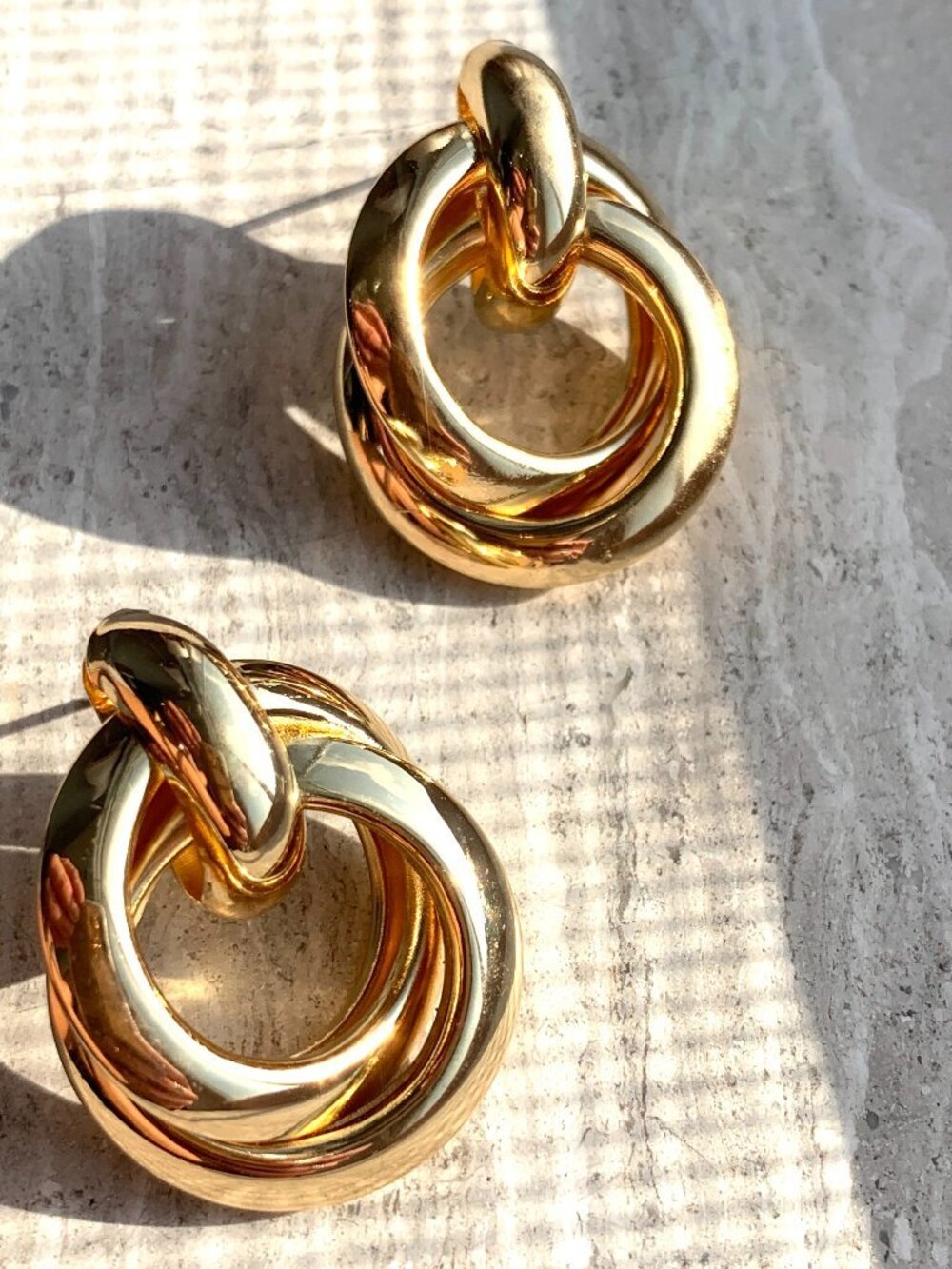 NEW Anthropologie Small Gold Linked Earrings